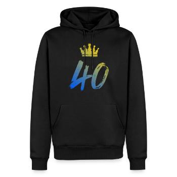 40 Zahl Krone - Männer Premium Bio Hoodie - Schwarz - Vorne - Nico (187cm)