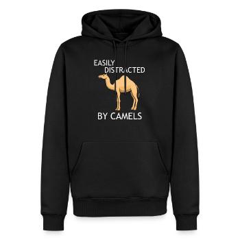 Ablenkt von Kamelen, Wüstentieren und Wildtieren - Männer Premium Bio Hoodie - Schwarz - Vorne - Nico (187cm)