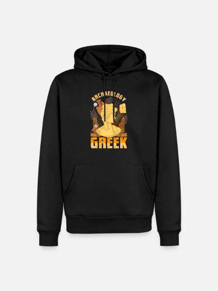 Archeologia Umorismo Archeologia Archeologo greco - Felpa con cappuccio ecologica premium da uomo - nero