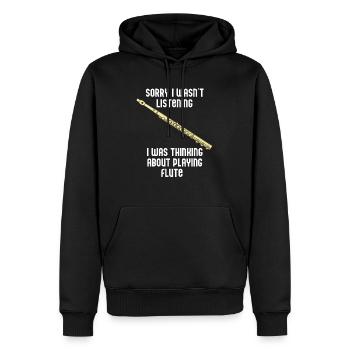 À jouer de la flûte, musicien classique, - Sweat à capuche Premium bio Homme - noir - Devant - Nico (187cm)