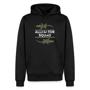 Aligator Squad Wildtier Sumpfkrokodilabenteuer - Männer Premium Bio Hoodie - Schwarz - Vorne - Nico (187cm)
