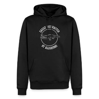 Ablenkt von Alligatoren Ironisches Sprichwort - Männer Premium Bio Hoodie - Schwarz - Vorne - Nico (187cm)