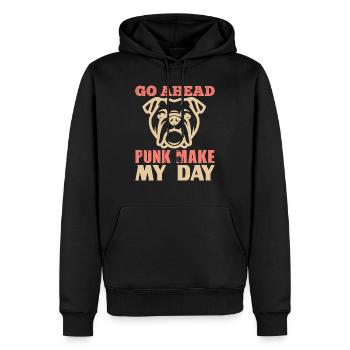 ALLEZ-Y PUNK MAKE MY DAY - Sweat à capuche Premium bio Homme - noir - Devant - Nico (187cm)