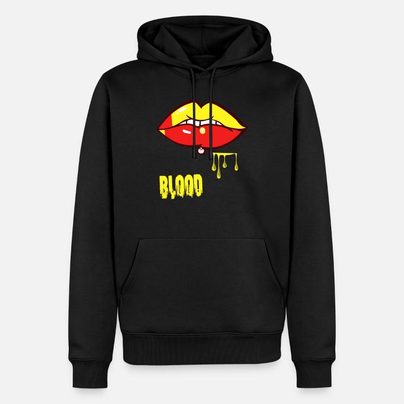 Piercing & Blut - Männer Premium Bio Hoodie - Schwarz