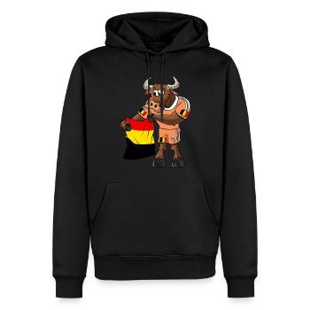 Fan Stier Belgien - Männer Premium Bio Hoodie - Schwarz - Vorne - Nico (187cm)