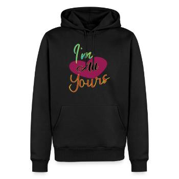 Je suis tout à toi - Sweat à capuche Premium bio Homme - noir - Devant - Nico (187cm)
