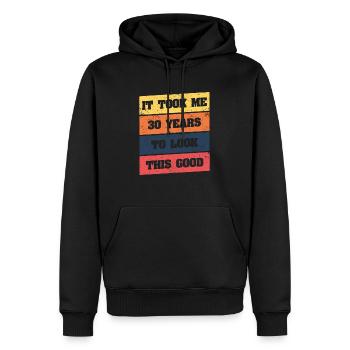 Ich Habe 30 Jahre Gebraucht, Um So Gut Auszusehen - Männer Premium Bio Hoodie - Schwarz - Vorne - Nico (187cm)