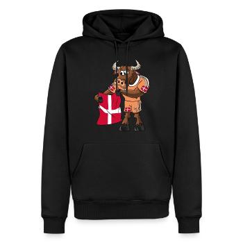 Denmark Fan Taurus - Men’s Premium Organic Hoodie - black - Front - Nico (187cm)
