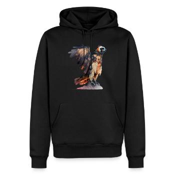 Der Bartgeier: Symbol der natürlichen Erhabenheit - Männer Premium Bio Hoodie - Schwarz - Vorne - Nico (187cm)