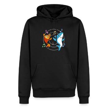 Goldfish Shark Dancing Cute Sea Animals - Men’s Premium Organic Hoodie - black - Front - Nico (187cm)