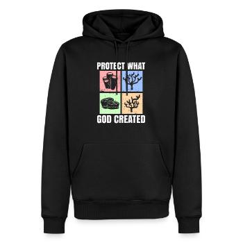 Schütze Gottes Schöpfung Ozean Natur Meerestiere - Männer Premium Bio Hoodie - Schwarz - Vorne - Nico (187cm)