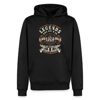 Legenden werden 1928 geboren - 95 Jahre alt - Männer Premium Bio Hoodie - Schwarz - Vorne - Nico (187cm)