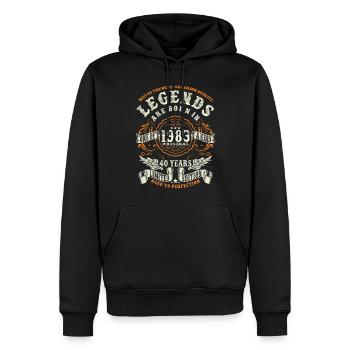 legends are born in 1983 - 40 years old - Men’s Premium Organic Hoodie - black - Front - Nico (187cm)