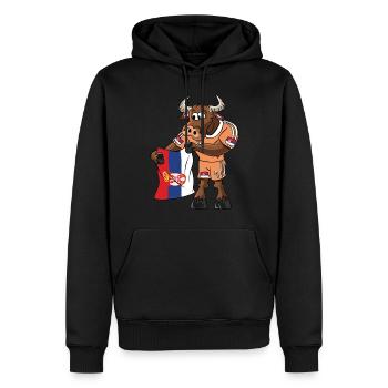 Serbien Fan Stier - Männer Premium Bio Hoodie - Schwarz - Vorne - Nico (187cm)
