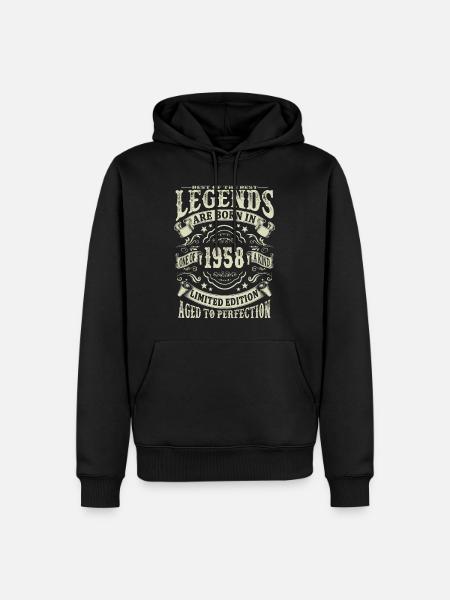 legender født i 1958 - Herre Premium økologisk hoodie - sort