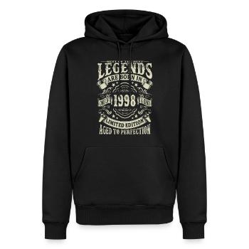 Legenden geboren 1998 - Männer Premium Bio Hoodie - Schwarz - Vorne - Nico (187cm)