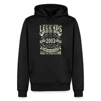 Legenden geboren 2003 - Männer Premium Bio Hoodie - Schwarz - Vorne - Nico (187cm)