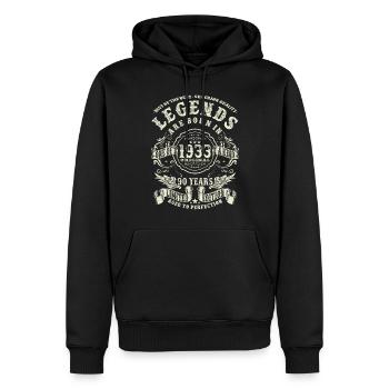 Legenden geboren 1933 - 90 Jahre alt - Männer Premium Bio Hoodie - Schwarz - Vorne - Nico (187cm)