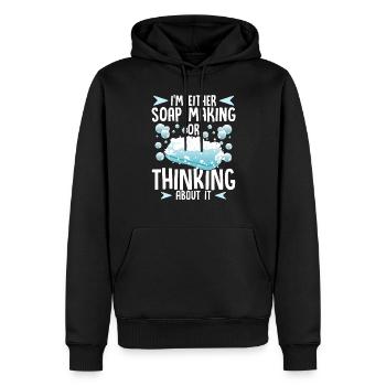 Seifenmacher Humor Seifenherstellung oder Denken an Seife - Männer Premium Bio Hoodie - Schwarz - Vorne - Nico (187cm)