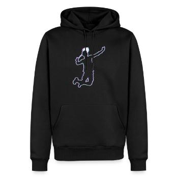 Coole Silhouette Badmintonspieler Hobbysport - Männer Premium Bio Hoodie - Schwarz - Vorne - Nico (187cm)