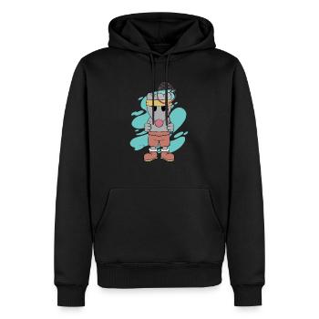 Süße Maus spielt Badminton Lustiger Hobbysport - Männer Premium Bio Hoodie - Schwarz - Vorne - Nico (187cm)