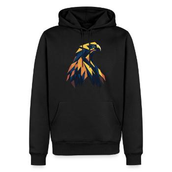 Aigle abstrait - Sweat à capuche Premium bio Homme - noir - Devant - Nico (187cm)
