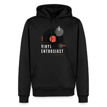 Vinyl Enthusiast - Männer Premium Bio Hoodie - Schwarz - Vorne - Nico (187cm)