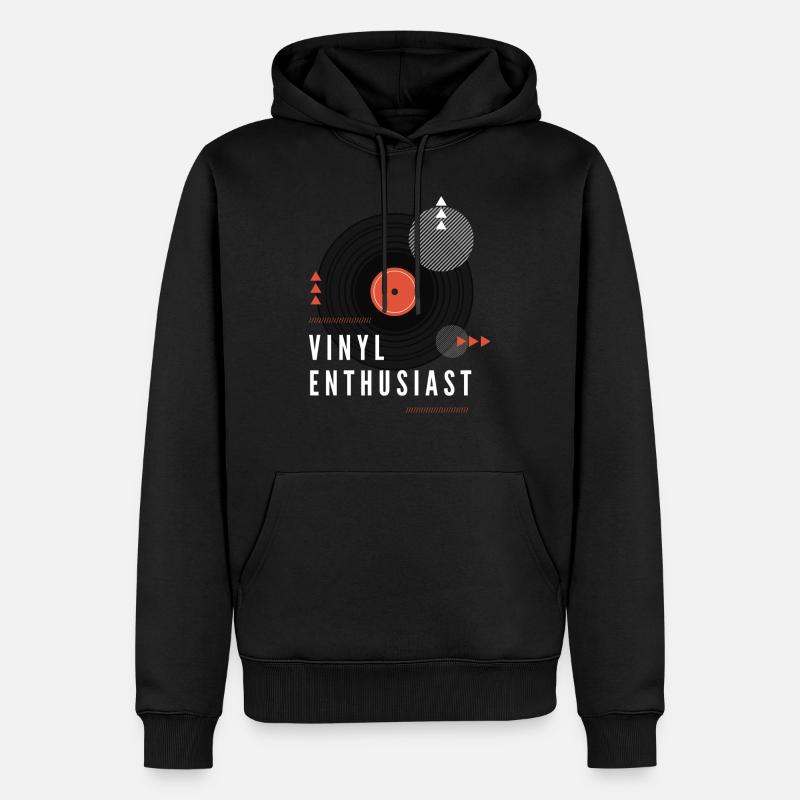 Passionné de vinyle - Sweat à capuche Premium bio Homme - noir