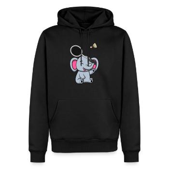 Elephant Safari Badmintonspieler Federball - Männer Premium Bio Hoodie - Schwarz - Vorne - Nico (187cm)