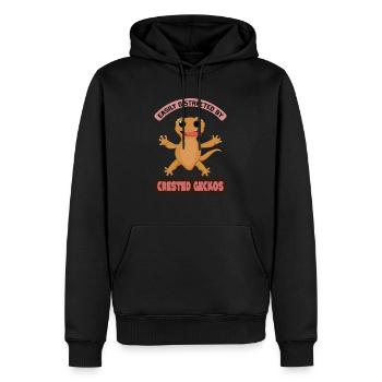 Abgelenkt von Geckos ironischen Sprüchen aus - Männer Premium Bio Hoodie - Schwarz - Vorne - Nico (187cm)