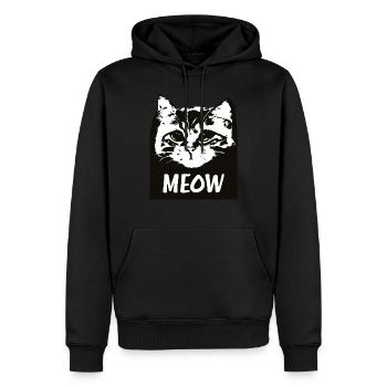 Miau-Katze - Männer Premium Bio Hoodie - Schwarz - Vorne - Nico (187cm)