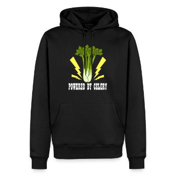 Bereitgestellt von Vegetables Ironic Leek Celery - Männer Premium Bio Hoodie - Schwarz - Vorne - Nico (187cm)