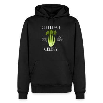 Celebate Celebrate Ironic Legumes Poireaux - Sweat à capuche Premium bio Homme - noir - Devant - Nico (187cm)