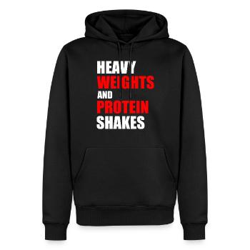 Poids lourds et shakes protéinés - Sweat à capuche Premium bio Homme - noir - Devant - Nico (187cm)