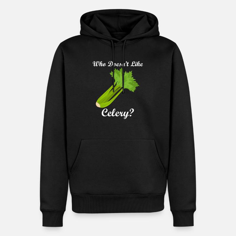 Alimentation saine : légumes, céleri, consommation - Sweat à capuche Premium bio Homme - noir