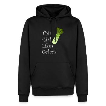 Mädchen mag Sellerie und Lauchgemüse, gesundes - Männer Premium Bio Hoodie - Schwarz - Vorne - Nico (187cm)