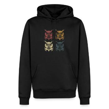 Wildtiere Natur Vögel Süße Eulen Waldtier - Männer Premium Bio Hoodie - Schwarz - Vorne - Nico (187cm)