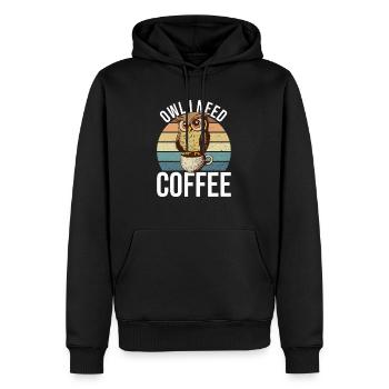 Owl Needs Coffee Office Monday Tue Birds - Sweat à capuche Premium bio Homme - noir - Devant - Nico (187cm)