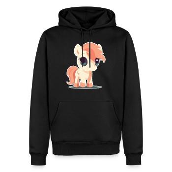 Poney - Sweat à capuche Premium bio Homme - noir - Devant - Nico (187cm)
