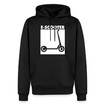 E-Scooter Roller - Männer Premium Bio Hoodie - Schwarz - Vorne - Nico (187cm)