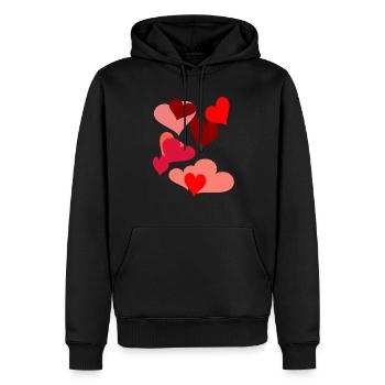 Symbol Herzen Herz Romantik Liebe herzlich - Männer Premium Bio Hoodie - Schwarz - Vorne - Nico (187cm)