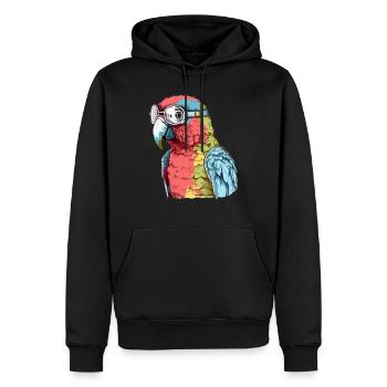 Pecco, der Brillenpapagei - Männer Premium Bio Hoodie - Schwarz - Vorne - Nico (187cm)