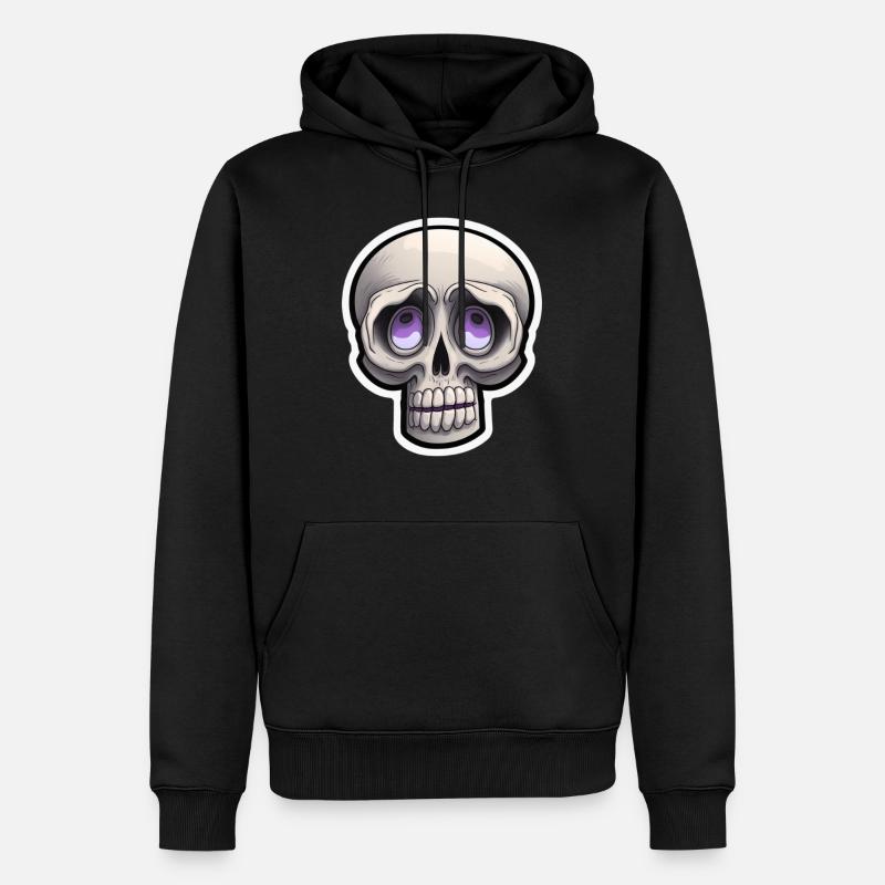 Skull Prankster: Cartoon Skull - Sweat à capuche Premium bio Homme - noir