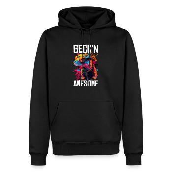 Leopard Gecko Lizard Lover - Men’s Premium Organic Hoodie - black - Front - Nico (187cm)