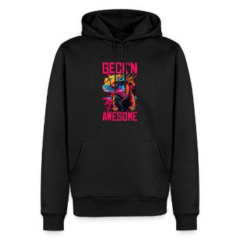 Leopard Gecko Lizard Lover - Men’s Premium Organic Hoodie - black - Front - Nico (187cm)