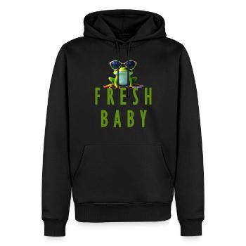 Bébé grenouille fraîche - Sweat à capuche Premium bio Homme - noir - Devant - Nico (187cm)