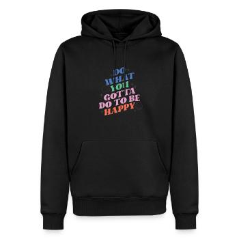 Inspirierende Motivierende Zitate Sprüche - Männer Premium Bio Hoodie - Schwarz - Vorne - Nico (187cm)