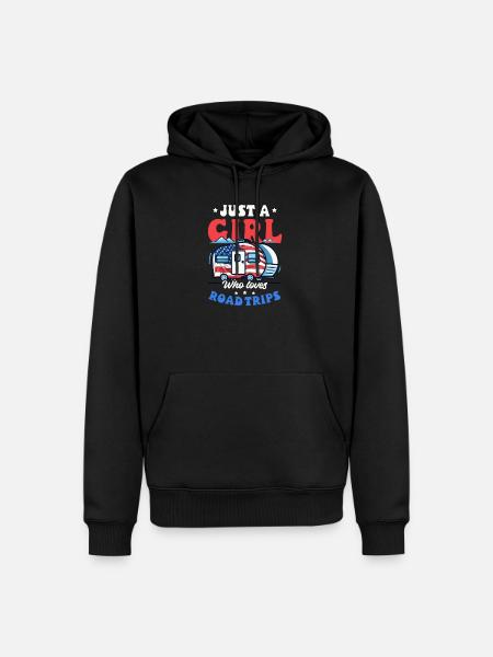 Roadtrip-Mädchen liebt Roadtrips - Männer Premium Bio Hoodie - Schwarz