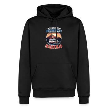 Roadtrip American Roadtrip Squad - Sweat à capuche Premium bio Homme - noir - Devant - Nico (187cm)