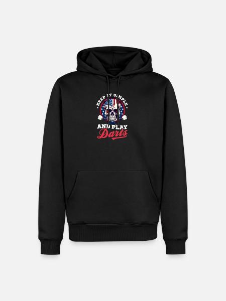 Dart Keep Simple Play Darts - Men’s Premium Organic Hoodie - black